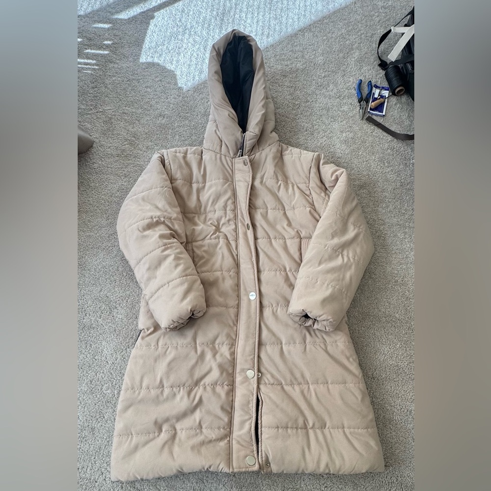Nasty Gal Long Puffer Coat - Size XL